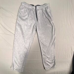 And1 Athletic Track Pants Mens XL Heather Gray Fleece Basketball Logo Drawstring